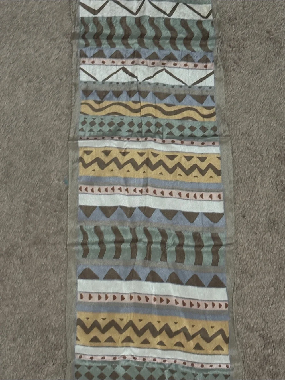 Vintage Liz Claiborne Silk Scarf-Taupe/Tan/Green-GUC
